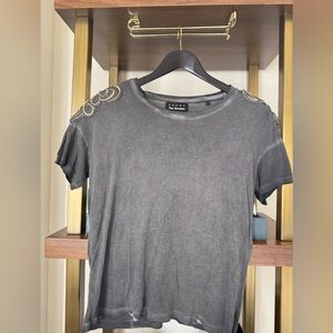 The Kooples Embellished Gray Top